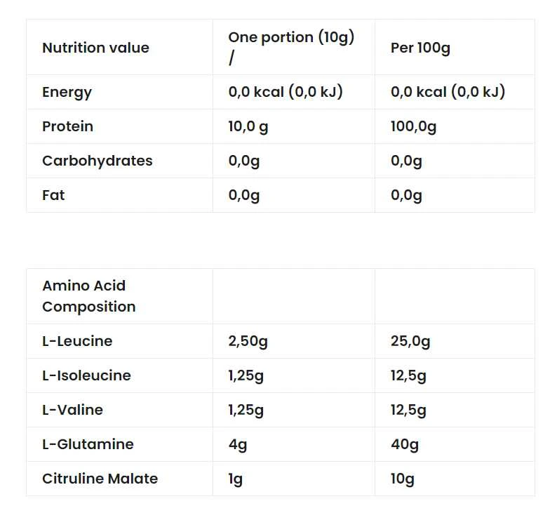 7 Nutrition BCAA Master 500g amino rūgštys + Glutamine + Citruline : Skonis - Natūralus