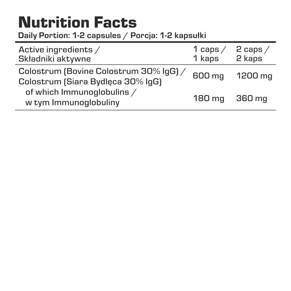 7 Nutrition Colostrum 600 mg 90 kaps. imunitetui