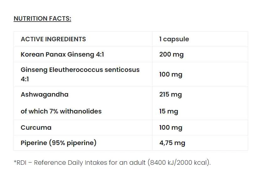 7 Nutrition Ginseng + Herbal combo (ženšenis) 60 kaps.