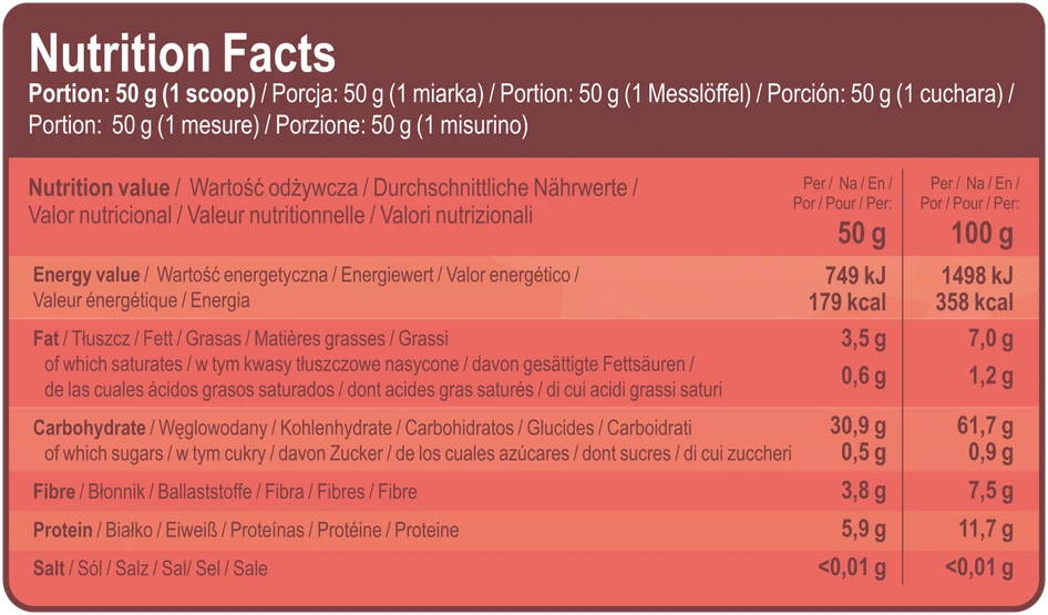 7 Nutrition Instant OATS 1kg avižos : Skonis - Šokoladinis riešutų
