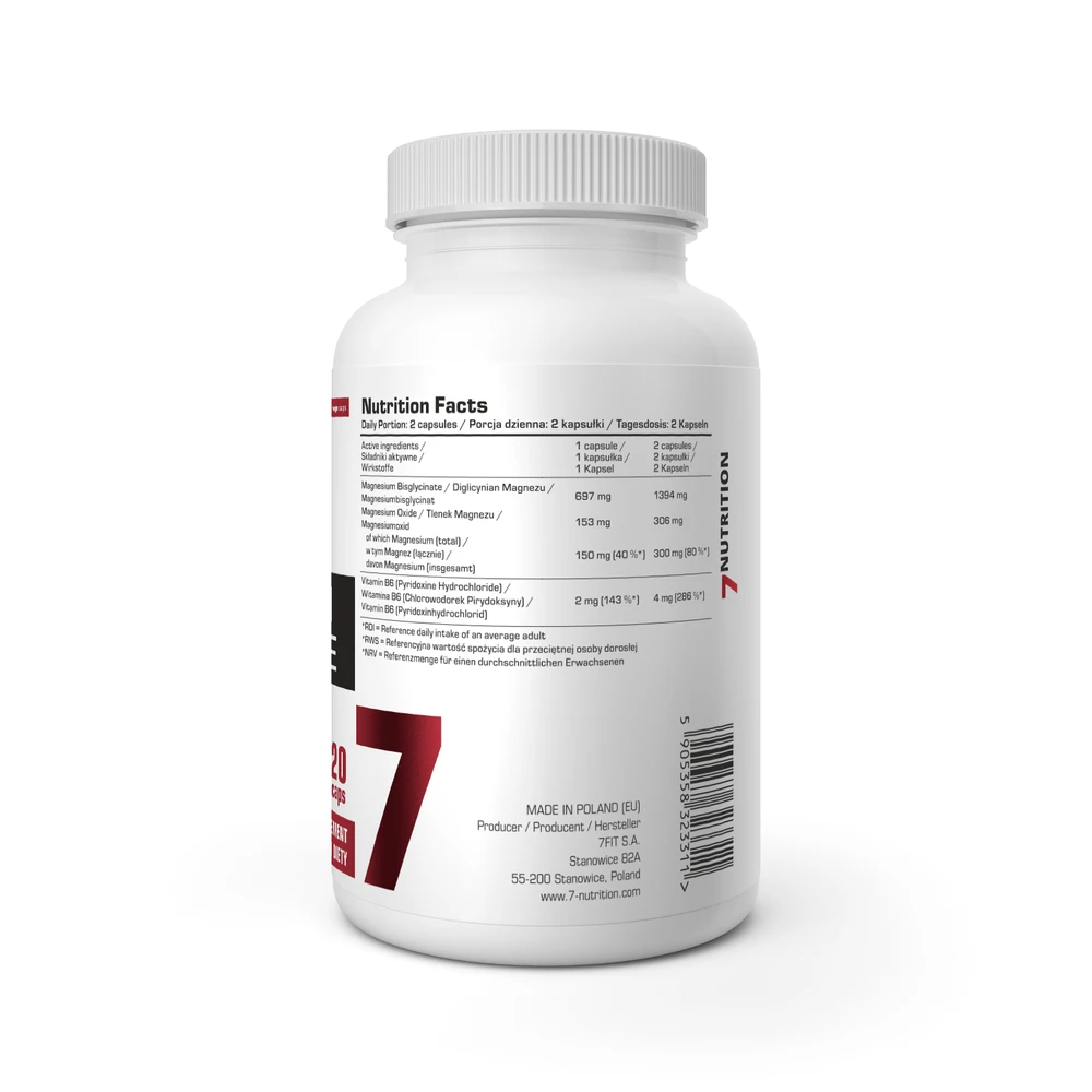 7 Nutrition Magnesium Bisglycinate 120 kaps.