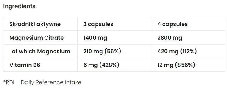 7 Nutrition Magnesium citrate + B6 120kaps.