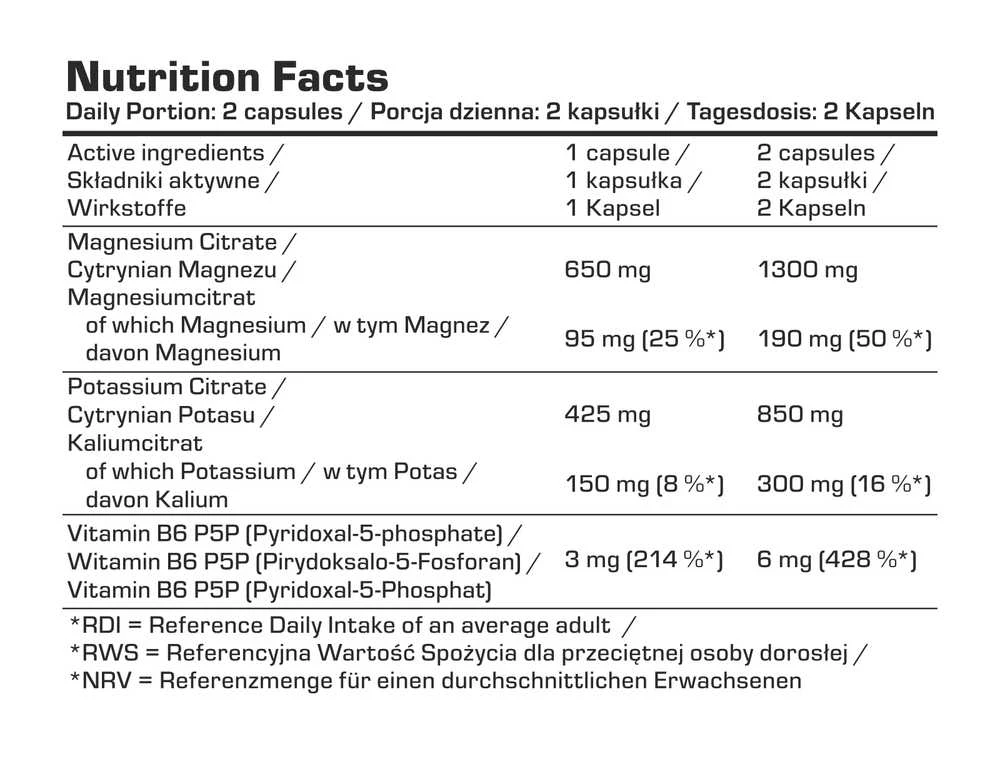 7 Nutrition Magnesium + Potasium B6 120 kaps. Magnis + kalis