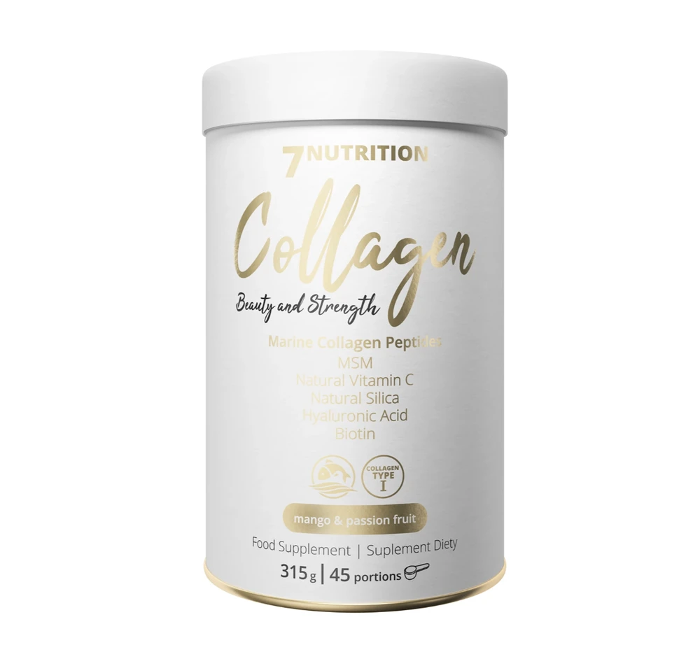 7 Nutrition Marine Collagen 315 g jūrinis kolagenas : Skonis - Mango - Pasiflorų skonio