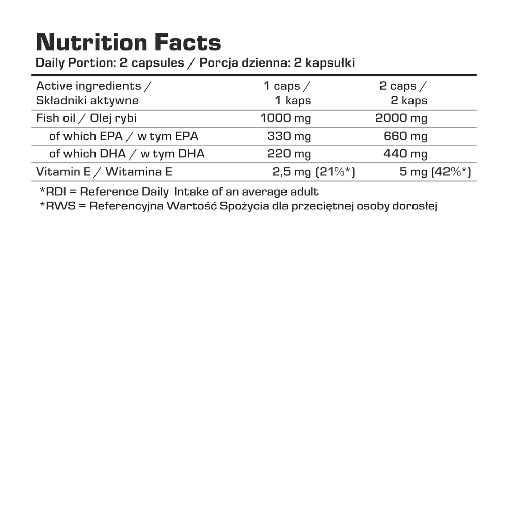 7 Nutrition 7Nutrition Omega-3 55% 1000 mg 110 Minkštų želatinos kapsulių