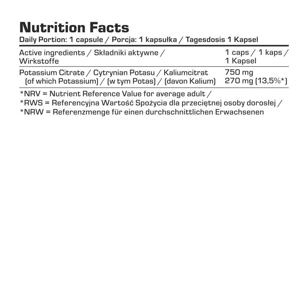7 Nutrition Potassium Citrate 120 kaps. kalio citratas