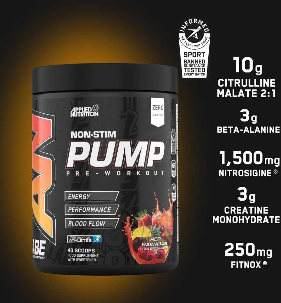 Applied Nutrition ABE Pump 500g : Skonis - Uogų ir vaisių (Raudona Havaiian)