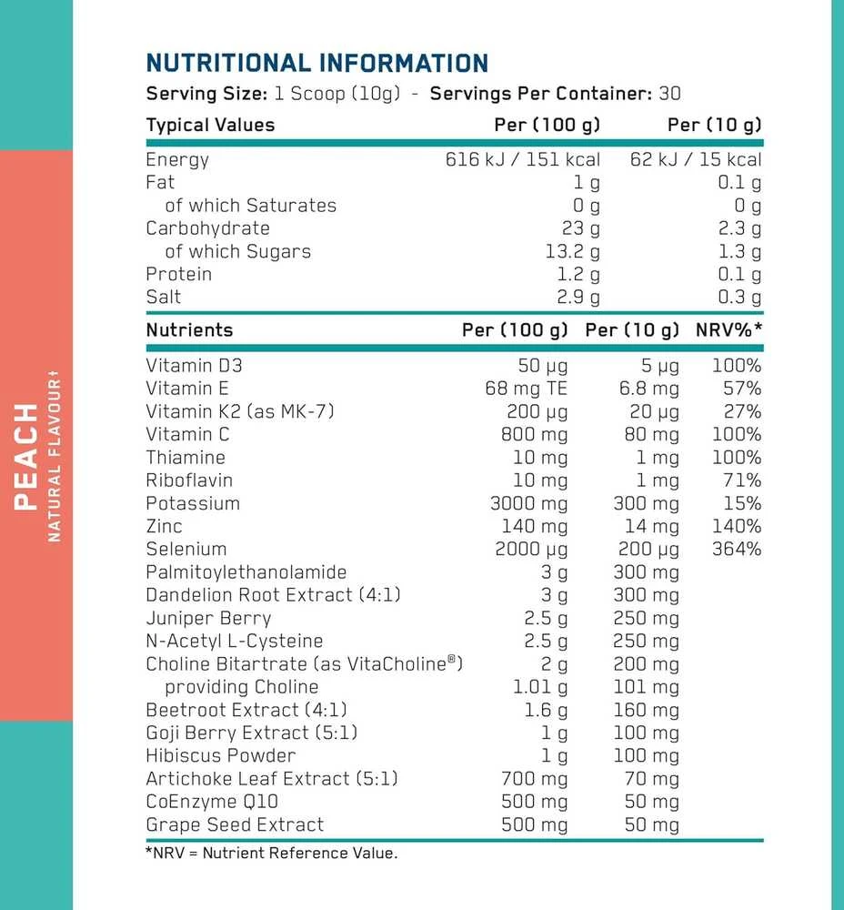 Applied Nutrition Agewell 40+ Organ Shield 300g : Skonis - Persikinis
