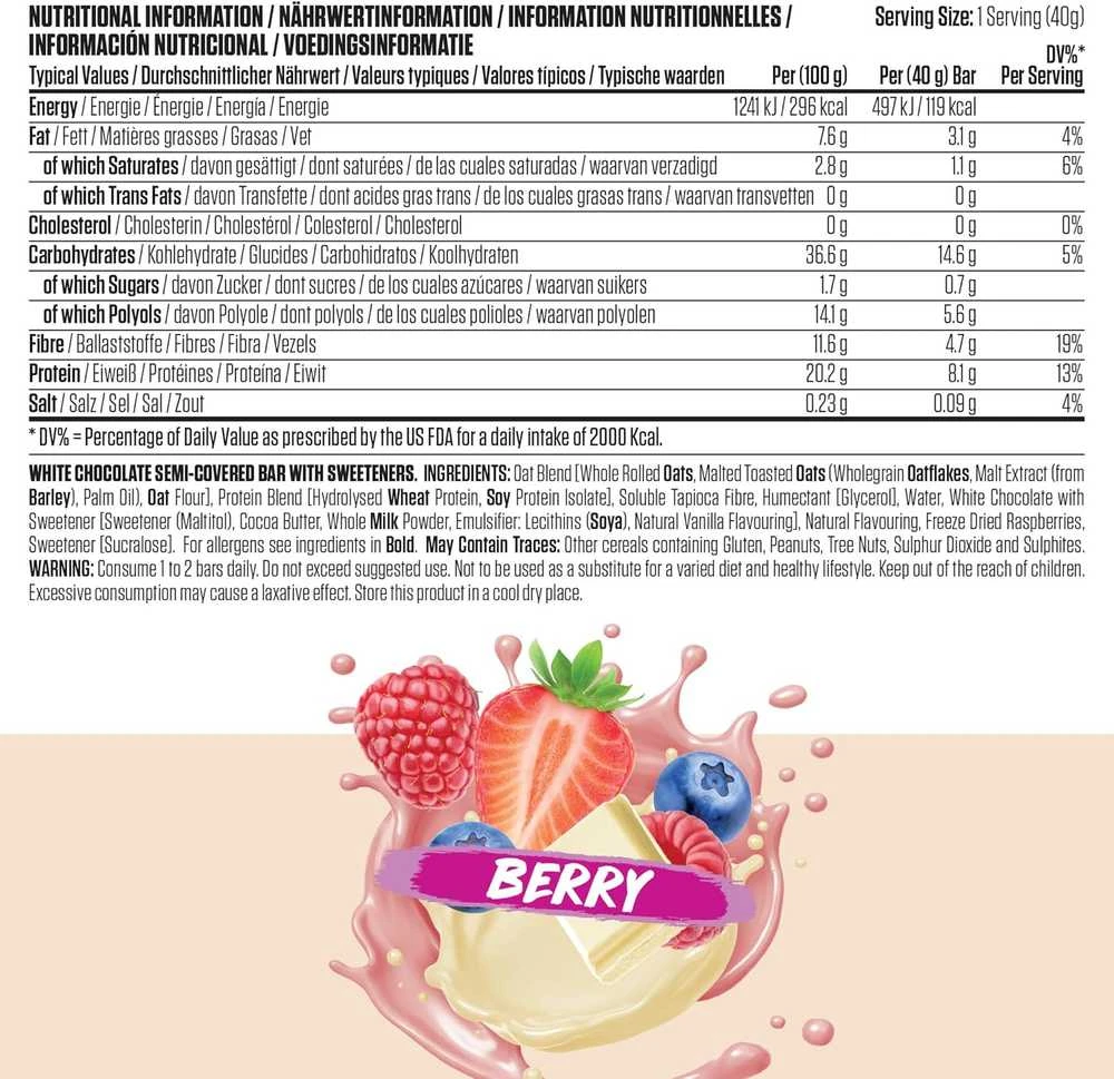 Applied Nutrition Body Fuel Flapjack Berry 40 g : Kiekis - 1 vnt.