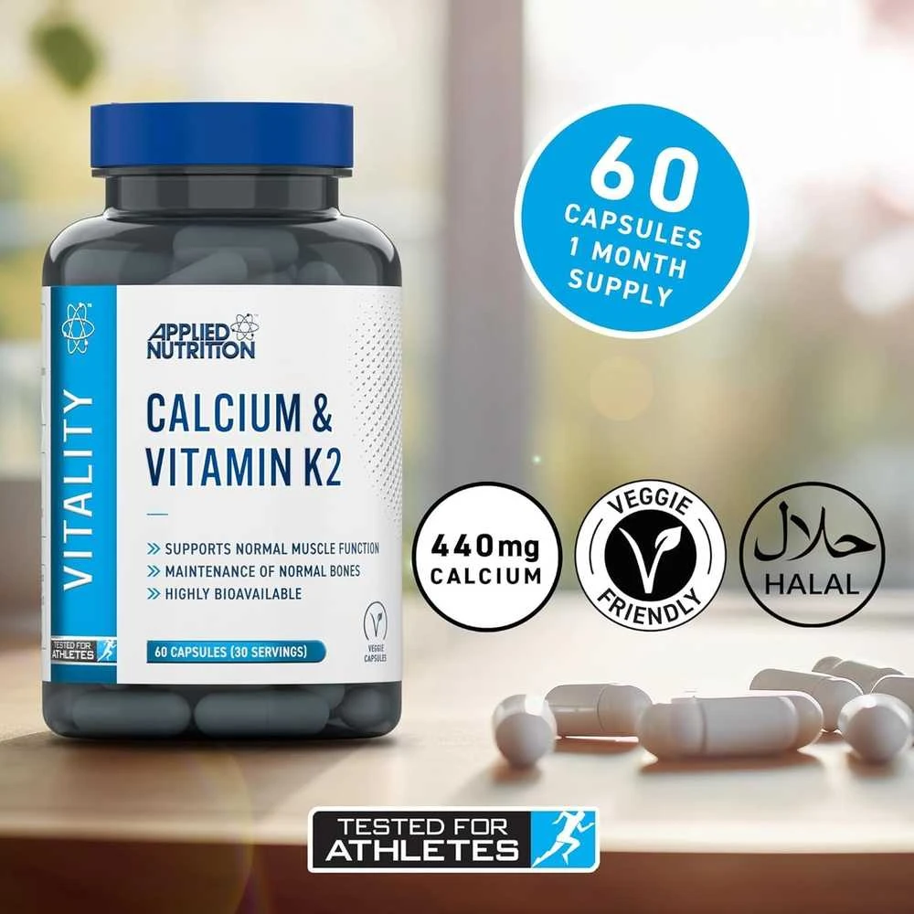 Applied Nutrition Calcium & Vitamin K2 60 kaps.