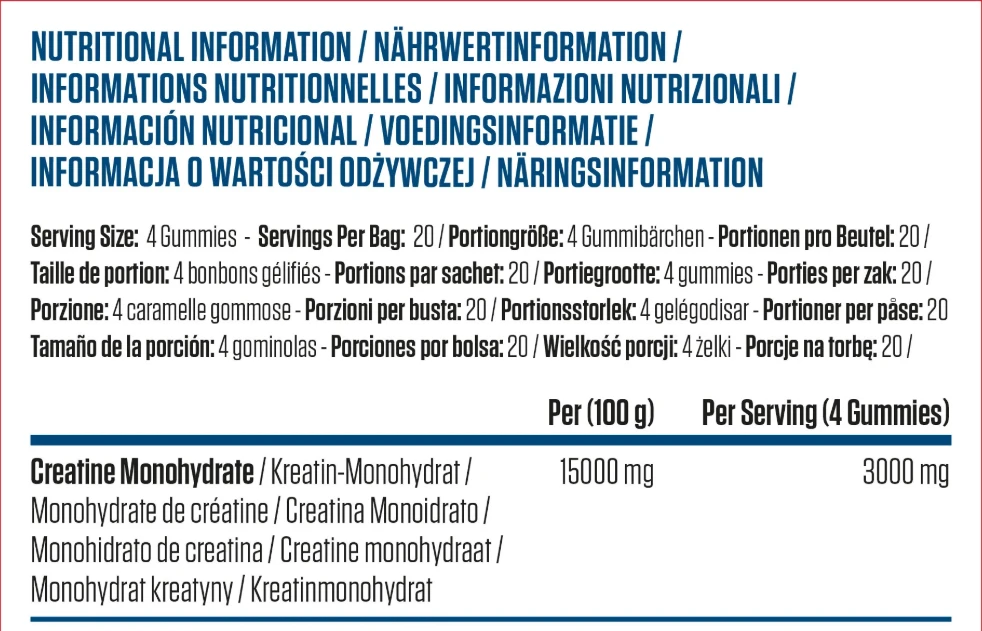 Applied Nutrition Creatine Gummies 80 gum. : Skonis - Gervuogių