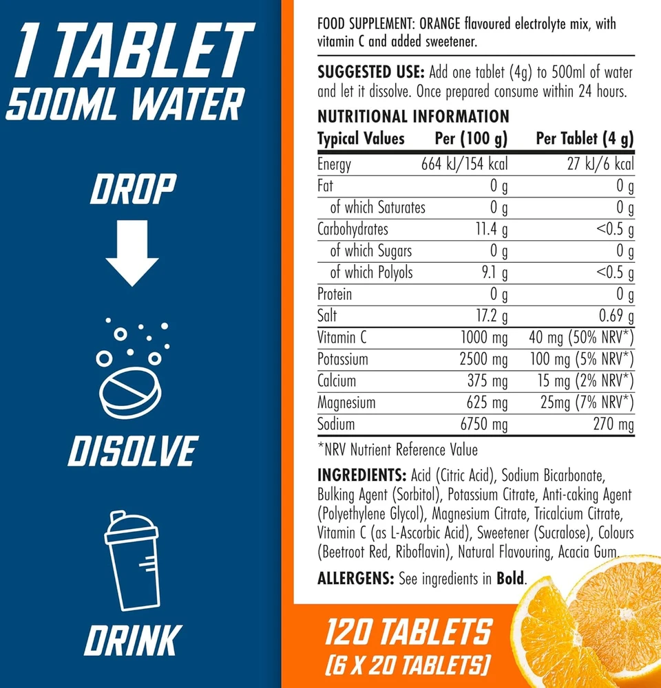Applied Nutrition Endurance Hydration Electrolyte Effervescent Tab x 20 : Skonis - Uogų