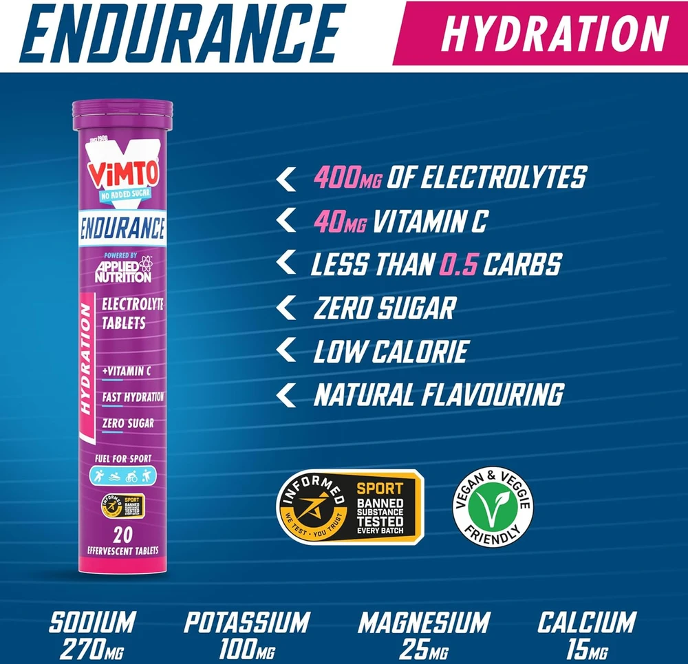 Applied Nutrition Endurance Hydration Electrolyte Effervescent Tab x 20 : Skonis - Uogų
