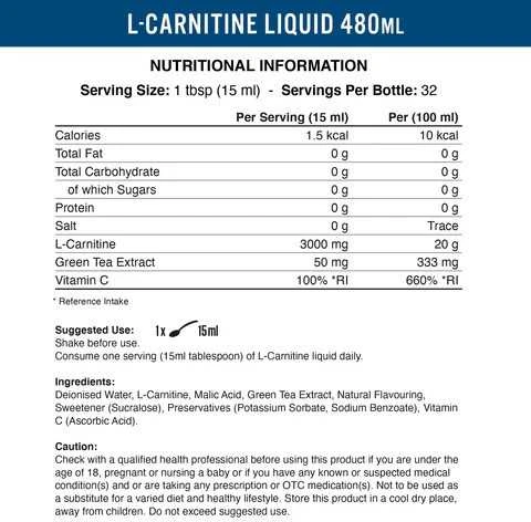 Applied Nutrition Liquid L-Carnitine 480 ml : Skonis - Apelsininis