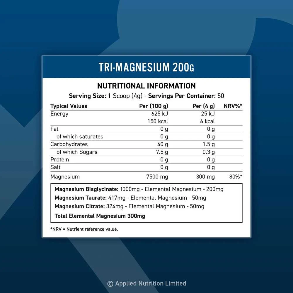 Applied Nutrition Tri-Magnesium 200 g : Skonis - Avietinis ir braškinis