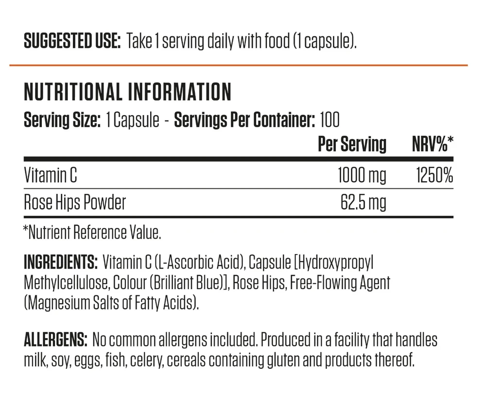Applied Nutrition Vitamin C with Rose Hips 1000 mg 100 tabl.