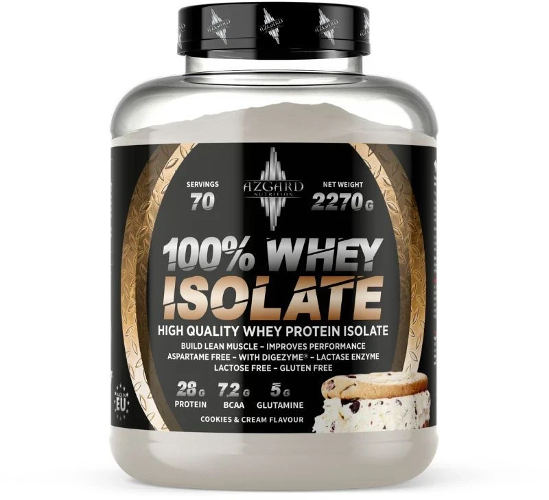 Azgard Nutrition Azgard 100% CFM Whey Isolate 2270 g Baltymų Izoliatas, Lactose Free : Skonis - Baltojo šokolado ir lazdyno riešutų