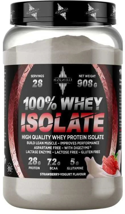 Azgard Nutrition Azgard 100% CFM Whey Isolate 908 g Baltymų Izoliatas, Lactose Free : Skonis - Avietinio jogurto