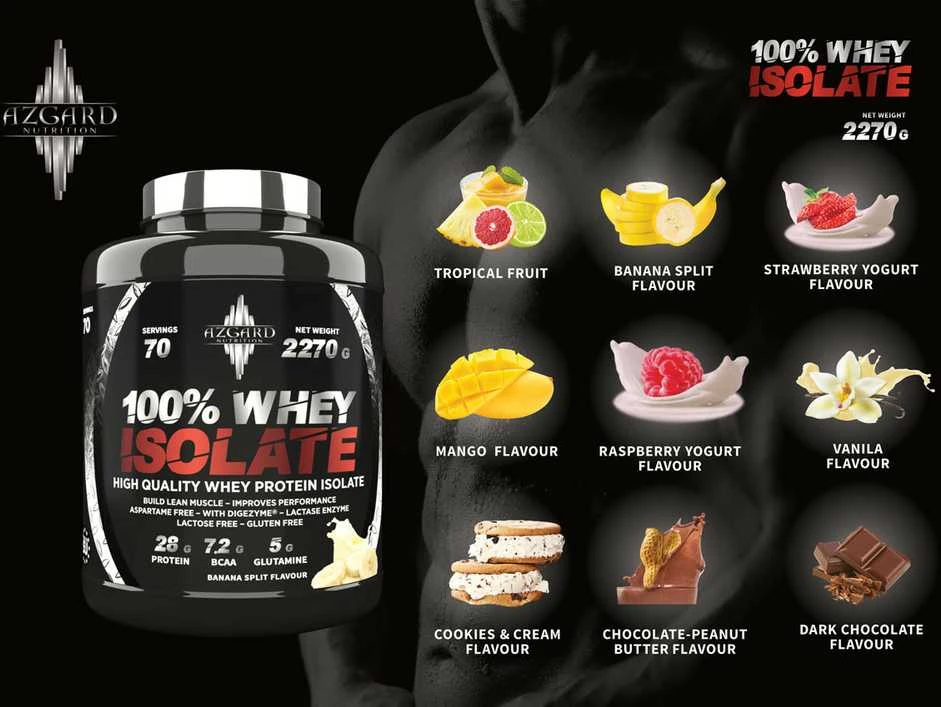 Azgard Nutrition Azgard 100% CFM Whey Isolate 2270 g Baltymų Izoliatas, Lactose Free : Skonis - Baltojo šokolado ir lazdyno riešutų