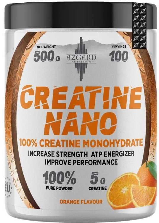 Azgard Nutrition Azgard Creatine Nano 500g su skoniais : Skonis - Žaliojo obuolio