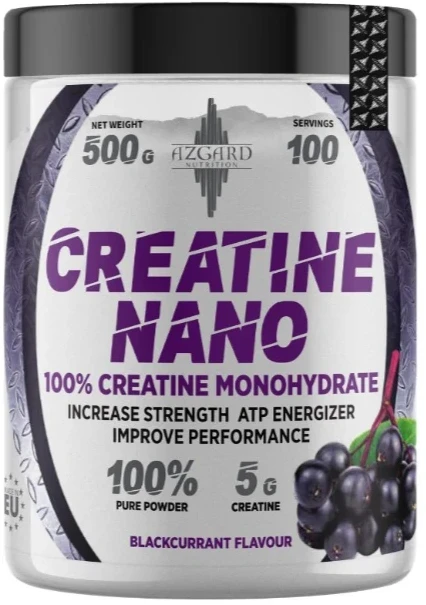 Azgard Nutrition Azgard Creatine Nano 500g su skoniais : Skonis - Žaliojo obuolio