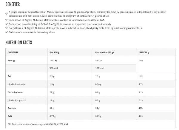 Azgard Nutrition Azgard Protein Matrix 3000 g : Skonis - Sausainių ir grietinėlės