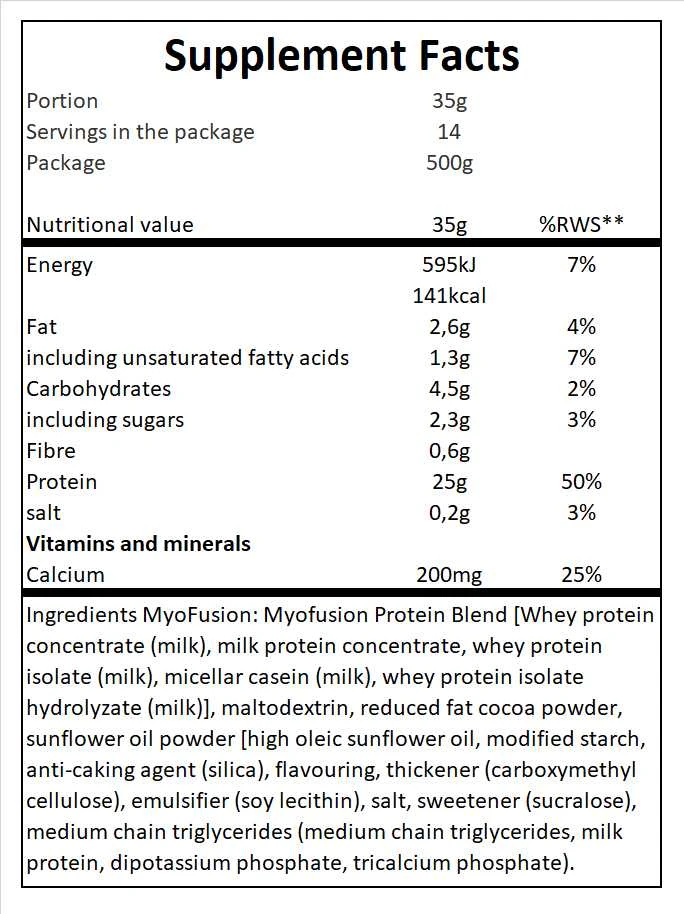 Gaspari Nutrition Myofusion 500g baltymai : Skonis - Žemės riešutų