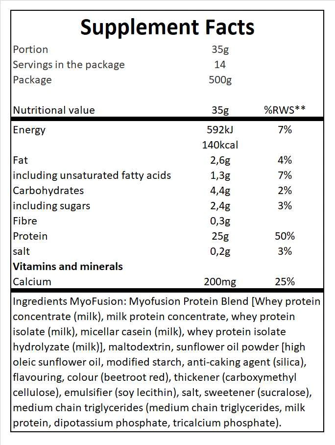 Gaspari Nutrition Myofusion 500g baltymai : Skonis - Žemės riešutų