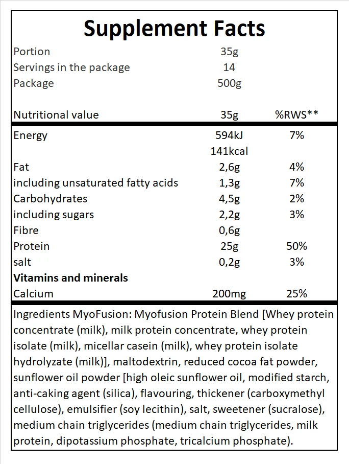Gaspari Nutrition Myofusion 500g baltymai : Skonis - Žemės riešutų