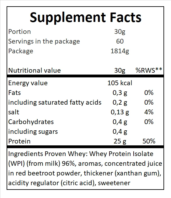 Gaspari Nutrition Proven Whey ISO 1814 g : Skonis - Braškinis