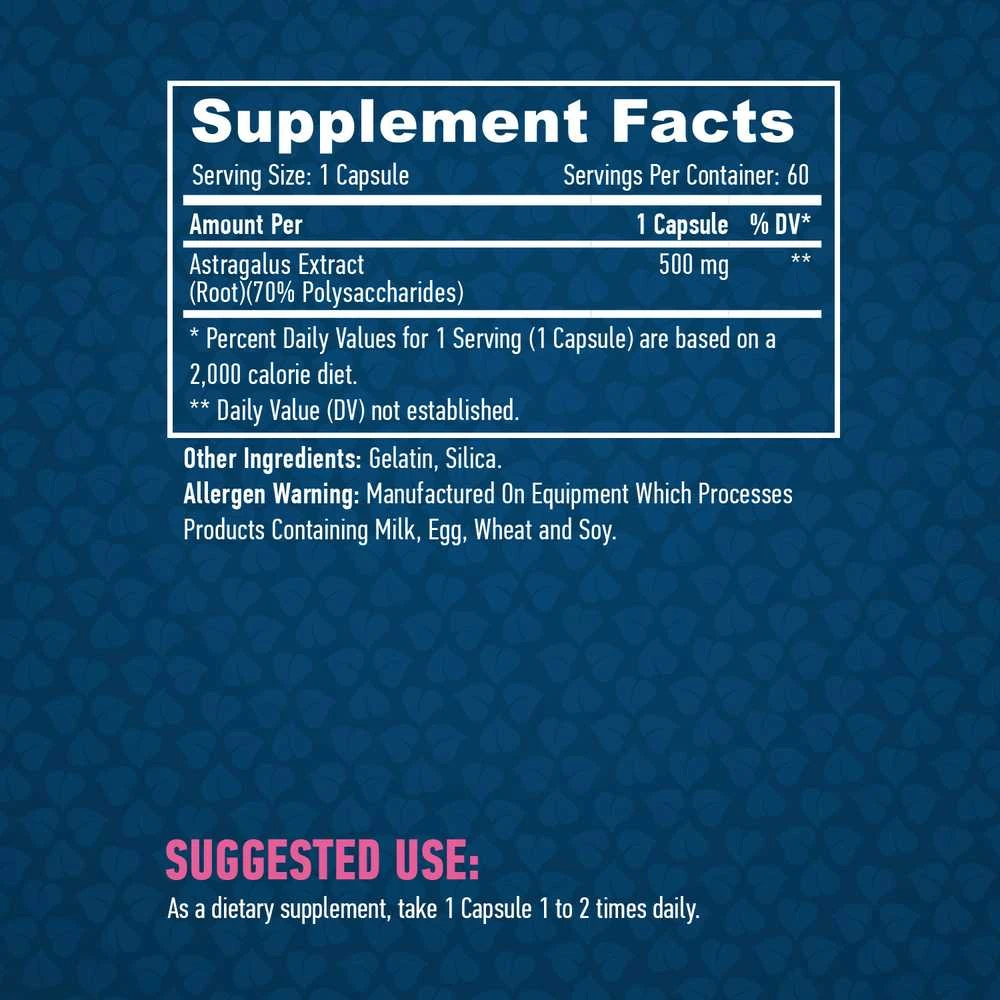 Haya Labs Astragalus 500 mg 60 kaps.