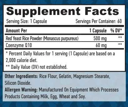 Haya Labs Co-Q10 60mg & Raudona Yeast Rice 500 mg 60 kaps.