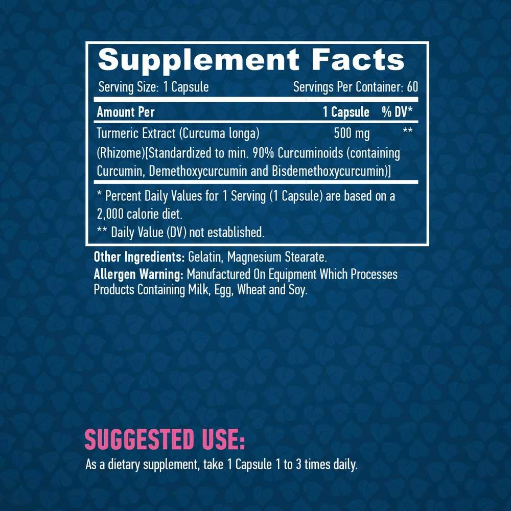 Haya Labs Curcumin Turmeric Extract 500 mg 60 kaps.