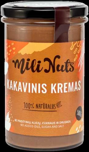 Milinuts Mili Nuts Kakavinis riešutų kremas : Svoris - 250 g