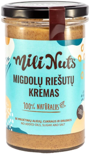 Milinuts Mili Nuts Migdolų riešutų kremas : Svoris - 500g