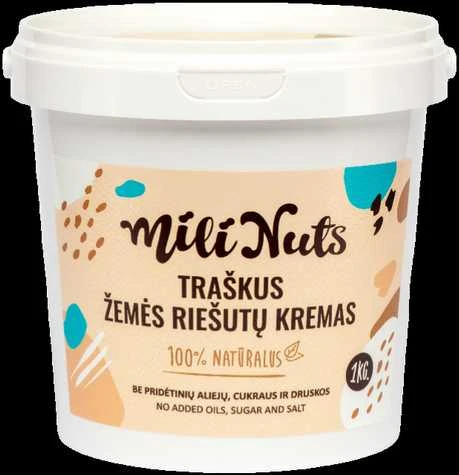 Milinuts Mili Nuts Traškus žemės riešutų kremas : Svoris - 1000 g