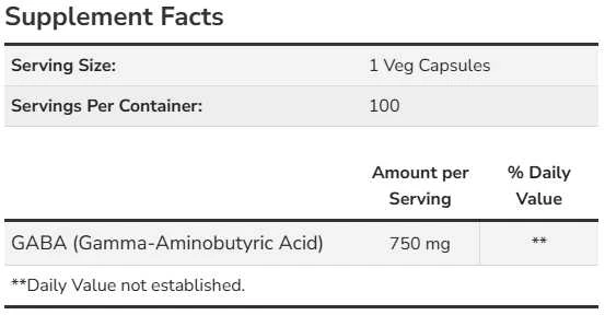Now Foods Now GABA 750 mg 100 kaps.