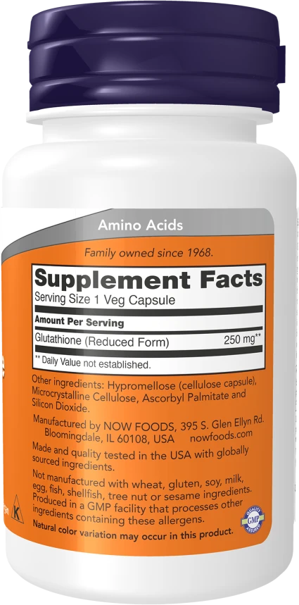 Now Foods Now Glutathione 250 mg 60 kaps.