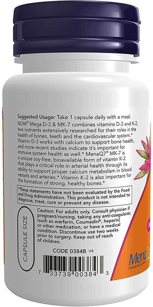Now Foods NOW Mega D-3 MK-7 5000 IU 60 kaps.