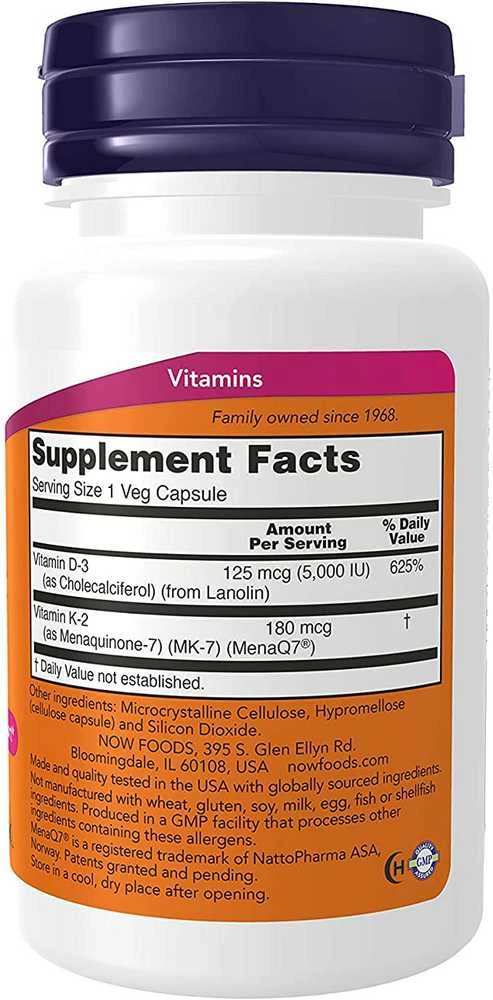 Now Foods NOW Mega D-3 MK-7 5000 IU 60 kaps.