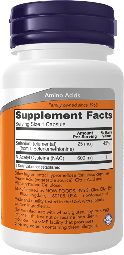 Now Foods NOW NAC with selenium 600 mg 100 veg. kaps.