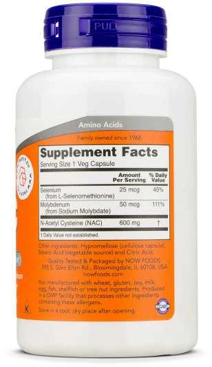 Now Foods NOW NAC with selenium 600 mg 100 veg. kaps.