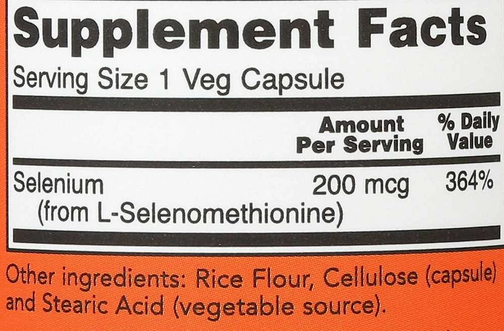 Now Foods Now Selenium 200 mcg 90 kapsulių