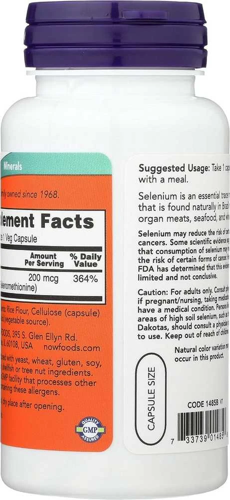 Now Foods Now Selenium 200 mcg 90 kapsulių
