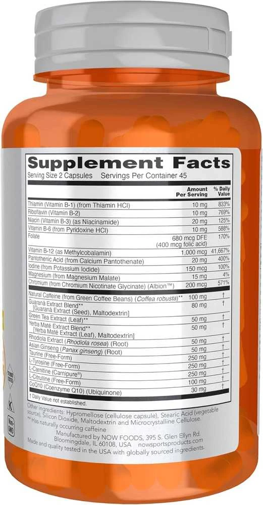 Now Foods Now Sports Energy Extreme 90 kaps.