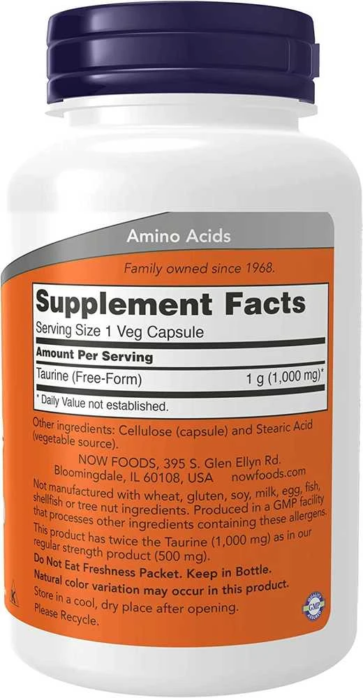 Now Foods Now Taurine 1000 mg 100 kaps.