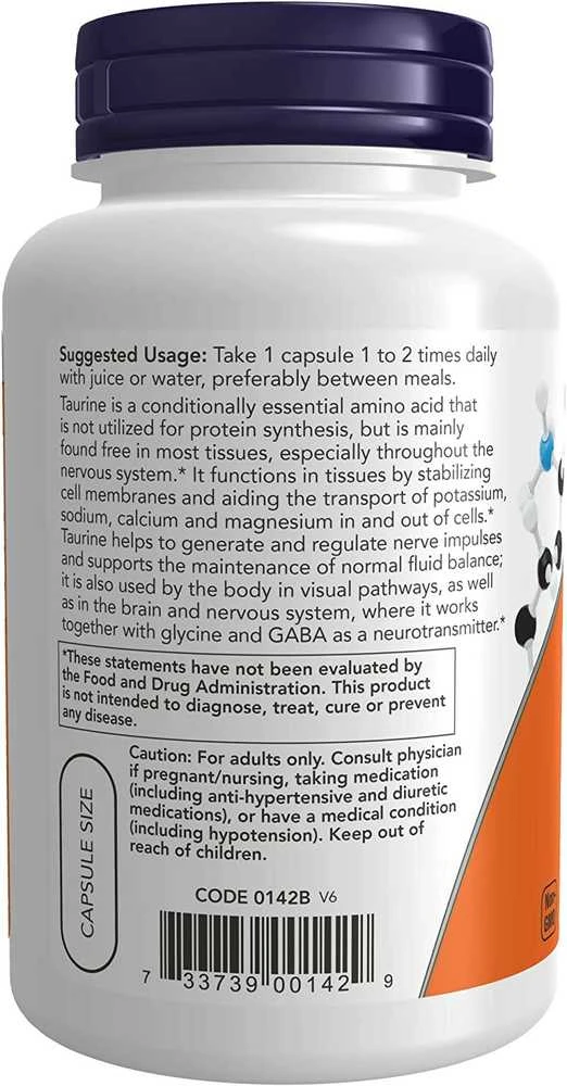 Now Foods Now Taurine 1000 mg 100 kaps.