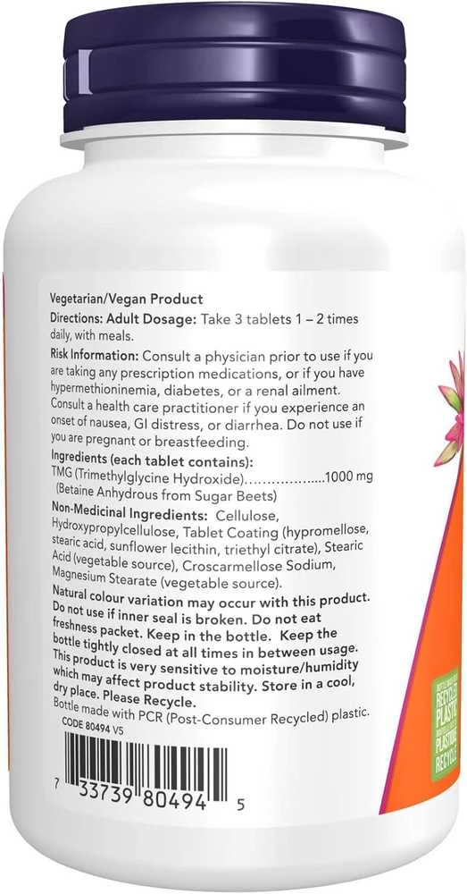 Now Foods Now TMG Trimetilglycine 1000 mg 100 tabl.