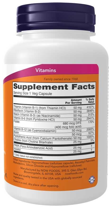 Now Foods Now Vitamin B-50 100 kaps.