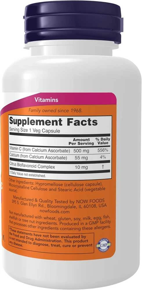 Now Foods Now Vitamin C-500 Calcium Ascorbate-C 100 kaps.